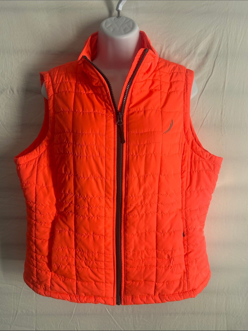 exertek Neon Orange Women's Quilted Puffer Vest